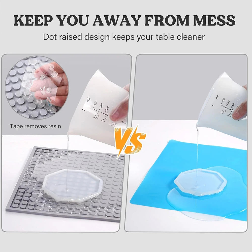 Silicone Resin Collector Mat Heat Resistant Mat Placemat Non-Slip Pad for Resin Molds Epoxy Resin Cup Turner Kitchen Counter Zpaxo