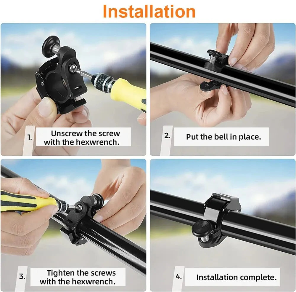 New Stainless Bicycle Bell Ring MTB Cycling Horn Bike Handlebar Bell Crisp Sound Horn for Bicycle Safety Bike Accessories Zpaxo