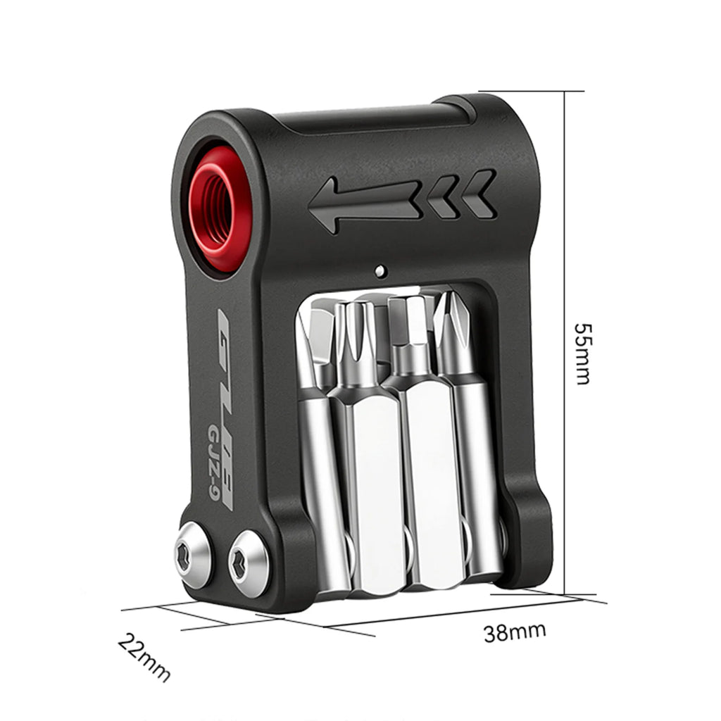 Unisex 9-in-1 Portable Mini Bicycle Multitool Compact Bike Repair
