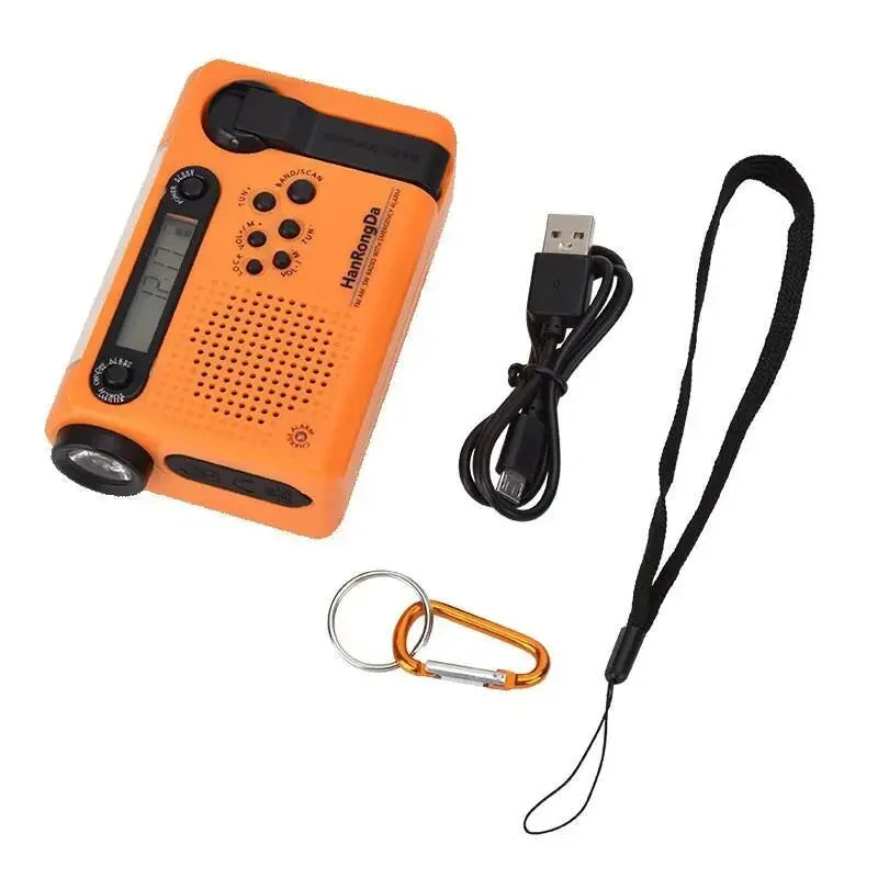 Portable AM FM SW Solar Hand Crank Radio Weather Emergency 1 2000mAh