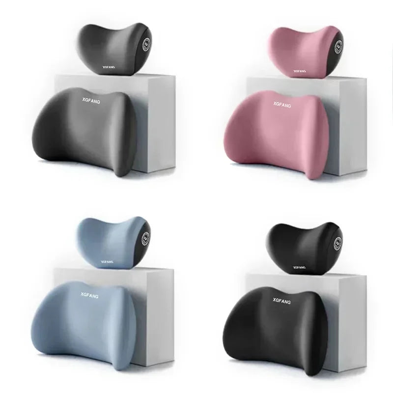 Memory Foam Car Neck & Lumbar Support Pillow | Travel Comfort