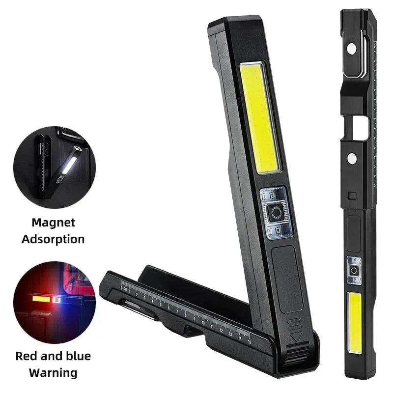 USB Rechargeable LED Flashlight – COB Work Light & Emergency