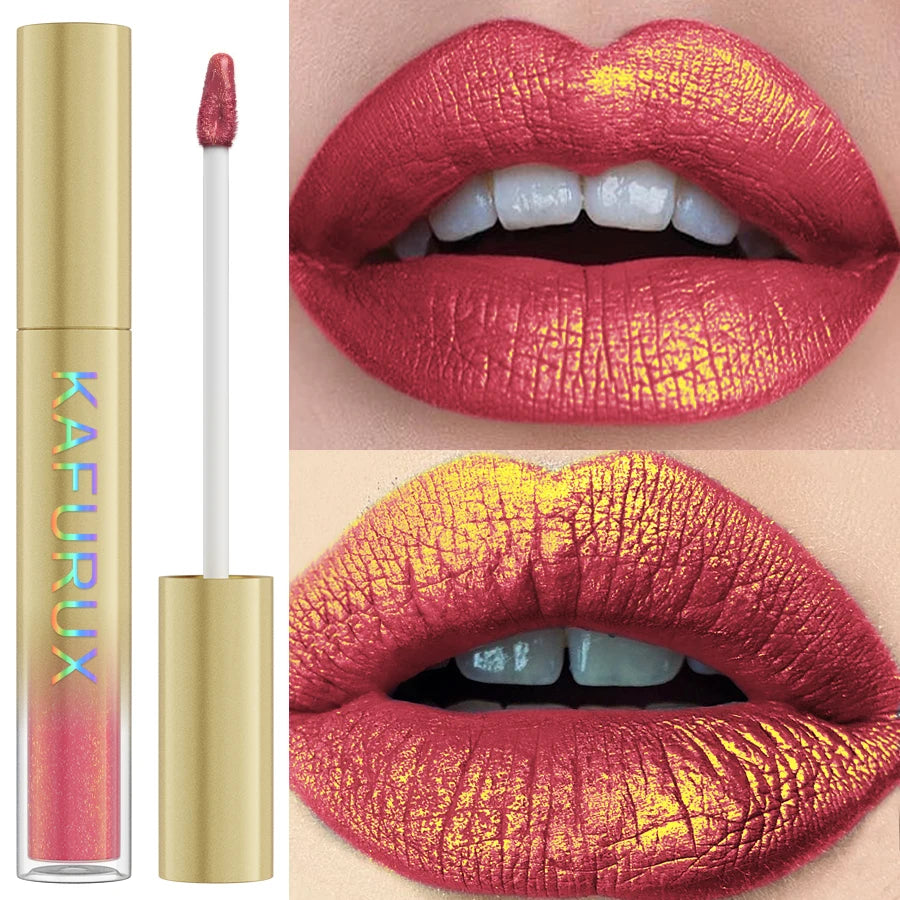 14 Colors Bold Intense Glitter Metallic Lip Gloss Pearlescent Tint