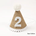 First Birthday Hat Crown Burlap Cap Kids Boy Girl Newborn 1st 2rd 3th