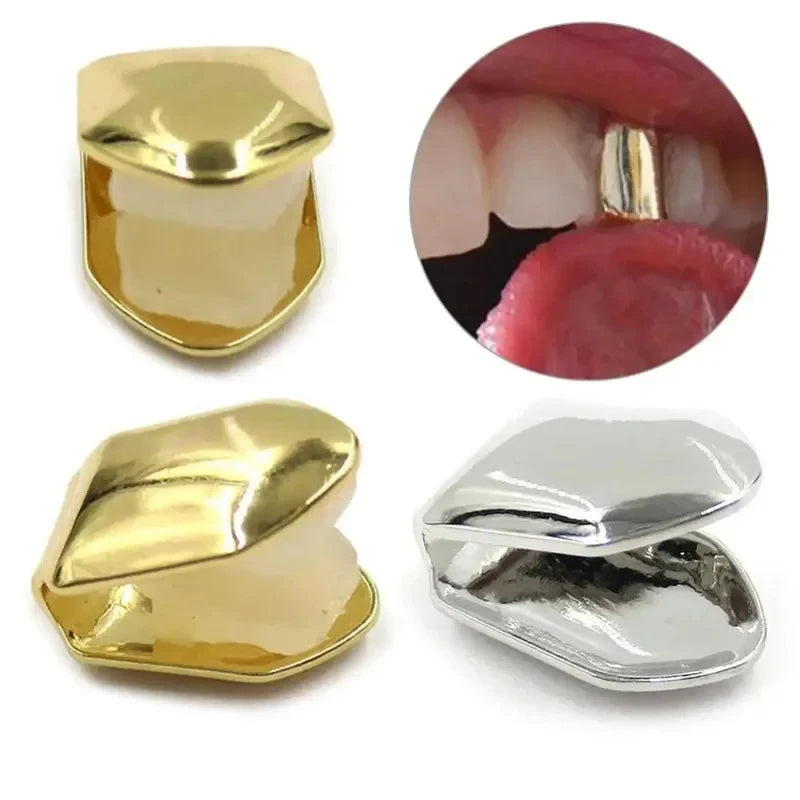 Gold Single Tooth Cap Grillz | Hip Hop Style | 1-4 Pcs