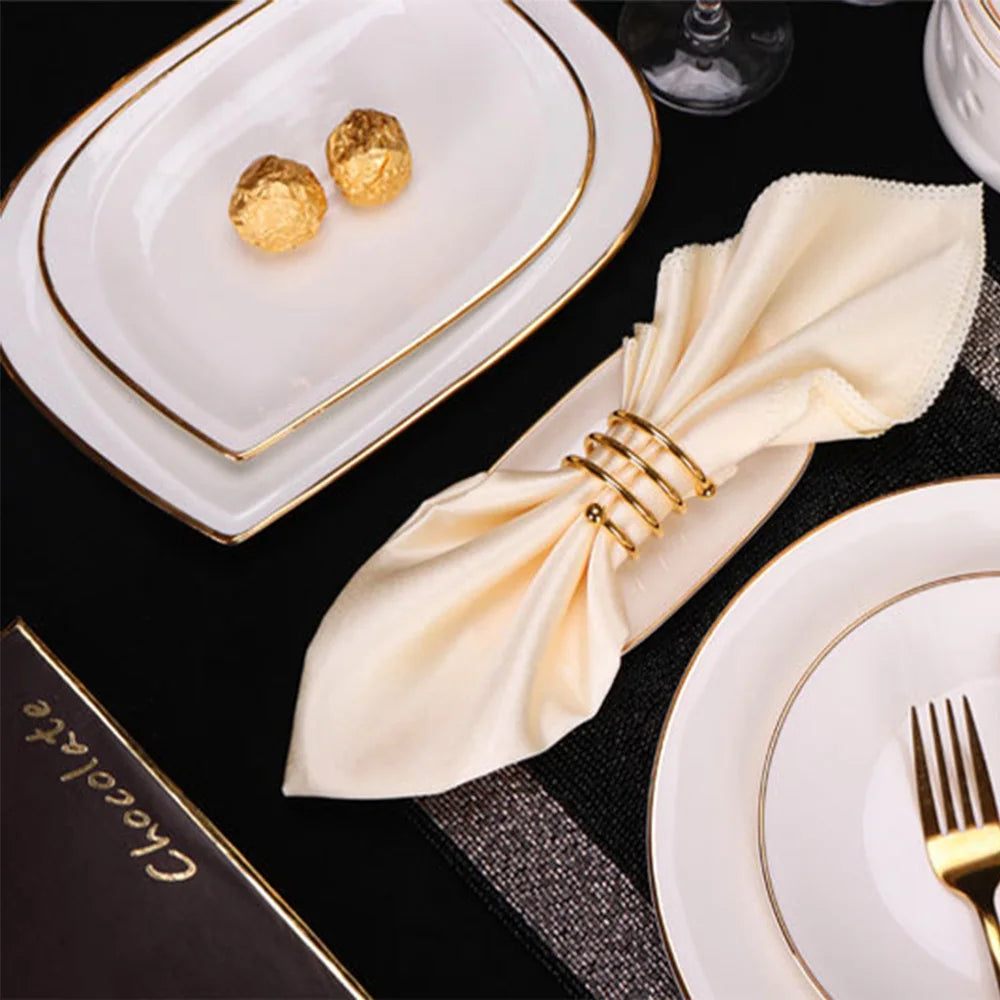 Napkin Ring Gold Silver Metal Round Napkin Buckle Napkin Holder for Wedding Dinner Party Table Decoration Zpaxo