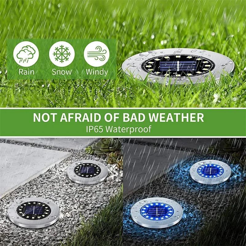 IP65 Solar LED Ground Lights – Garden Path & Driveway Deck