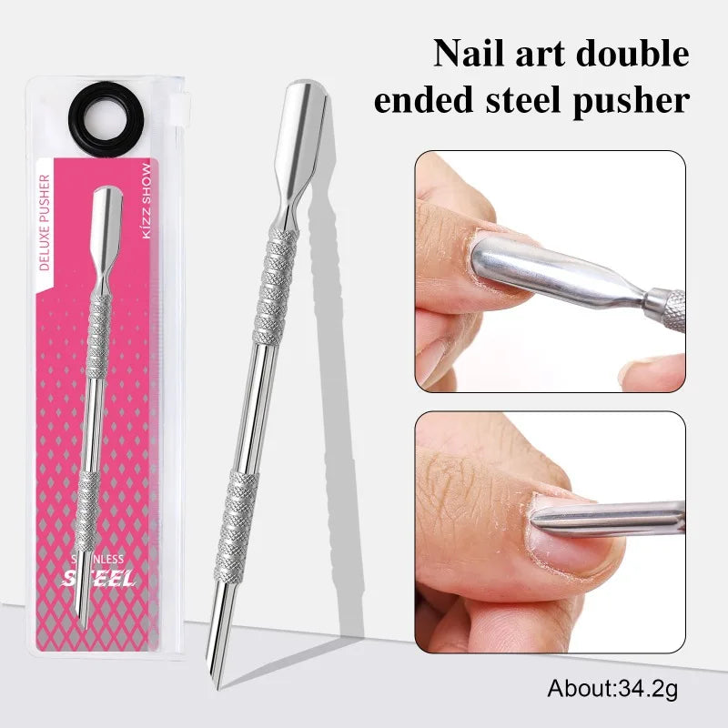 Nail Circle Beveled Head Cuticle Pusher Stainless Steel Art Sanding Zpaxo 07