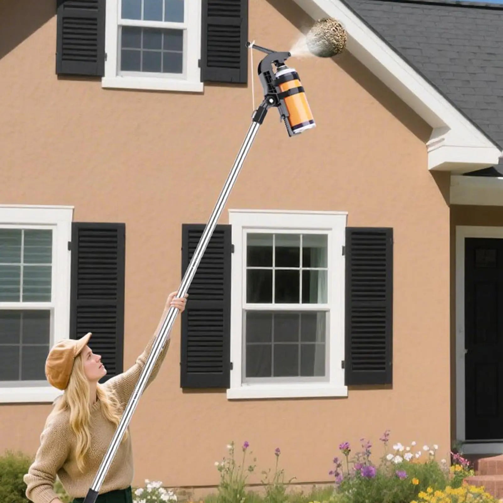 Paint Extension Pole Adjustable Spray Adapter Powder Duster