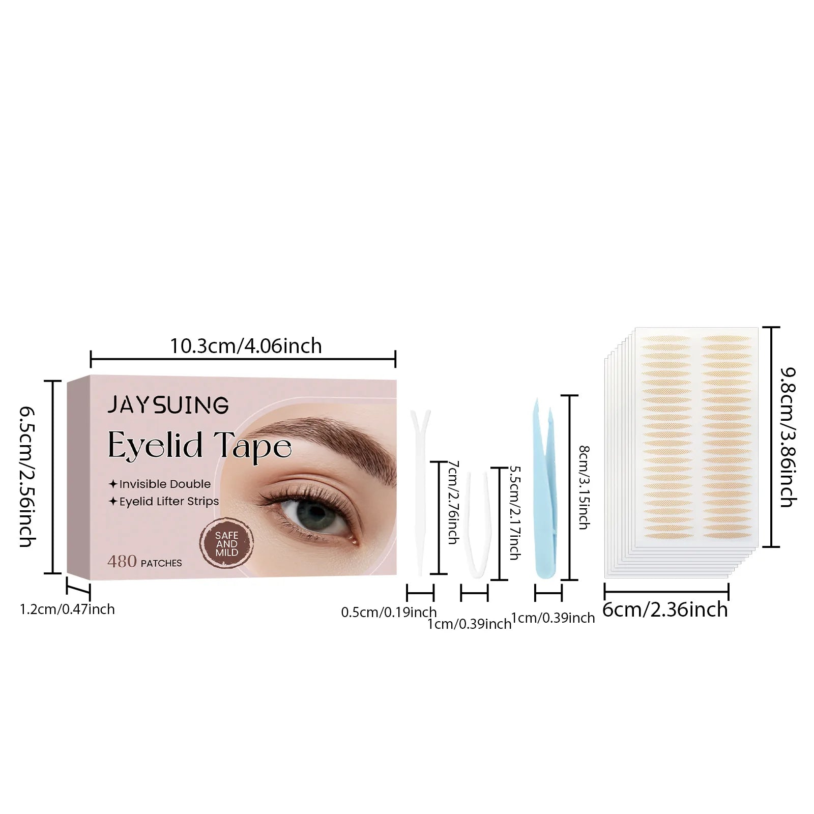 480pcs Invisible Eyelid Tape – Instant Eye Lift Strips Eyelid Lift Tape Zpaxo