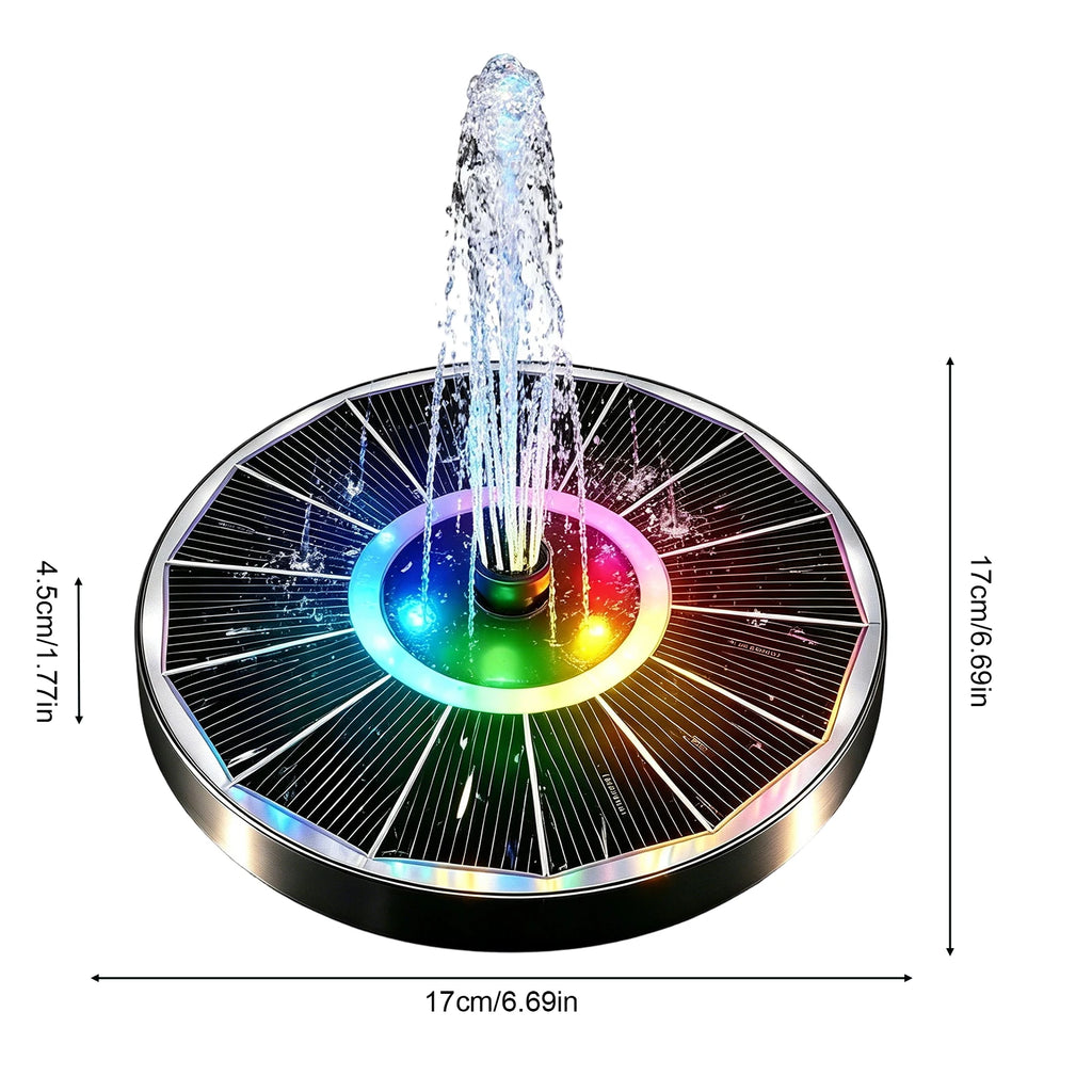 Bird Bath Fountain Lights Floating Solar Powered Water Pump Outdoor
