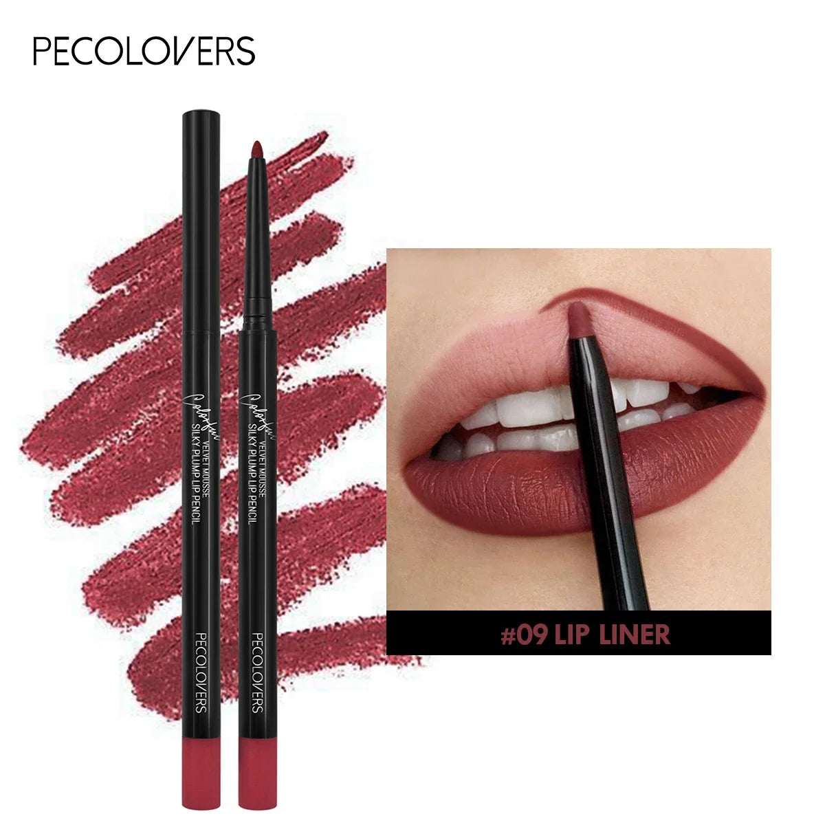 12Color Waterproof Matte Lipliner Pencil Sexy Red Contour Tint Zpaxo 09