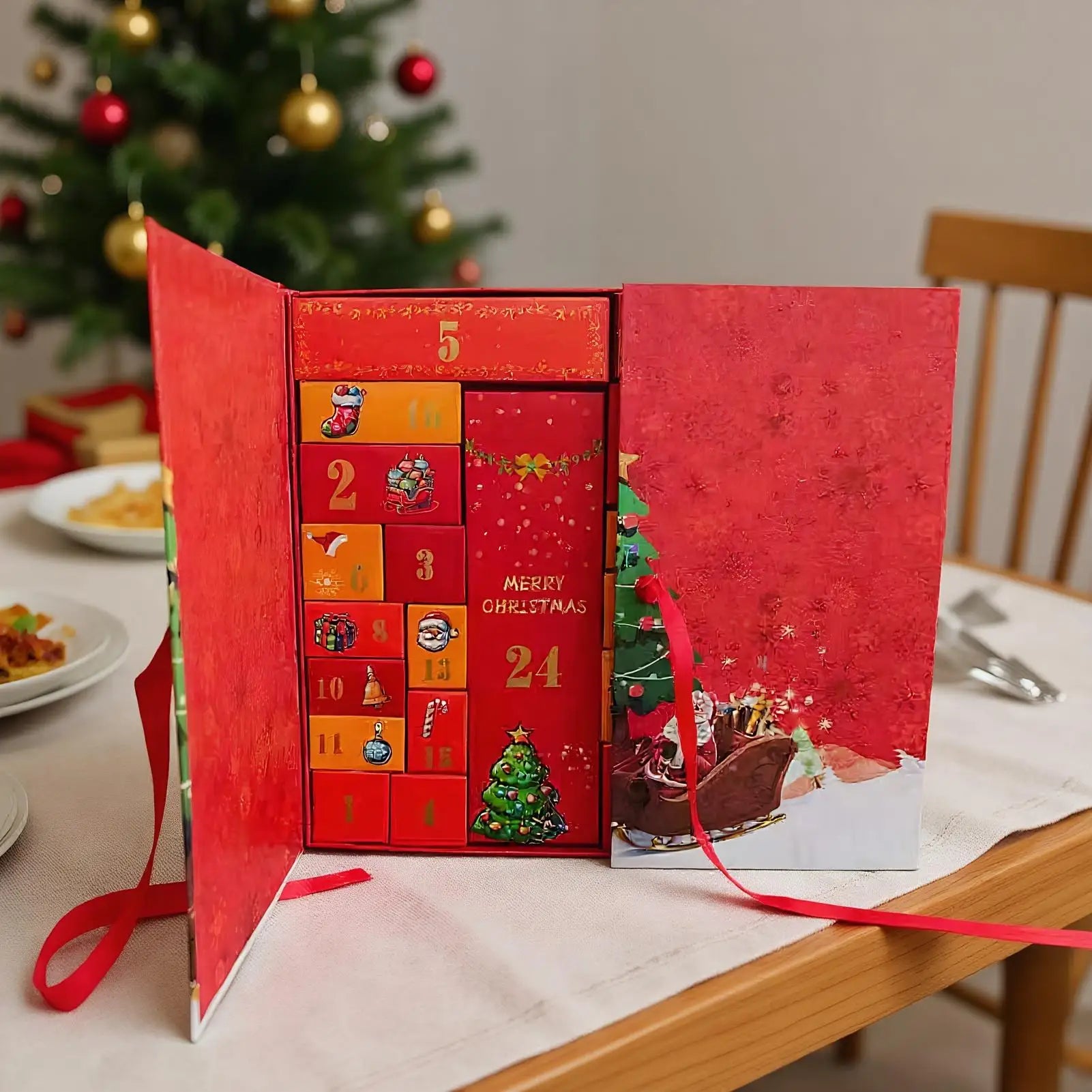 2025 Christmas Advent Calendar Empty Box 24 Days Countdown Printed