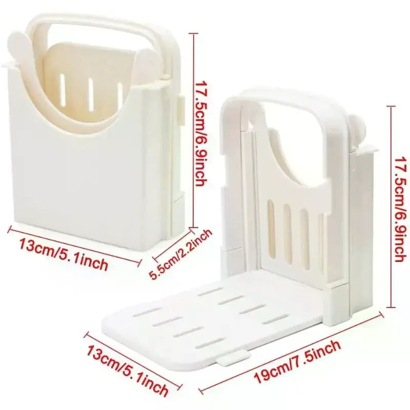 Bread Slicer Adjustable Toast Loaf Slicing Machine Foldable Plastic Bread Cutting Guide Tools For Homemade Bread Kitchen Baking Zpaxo