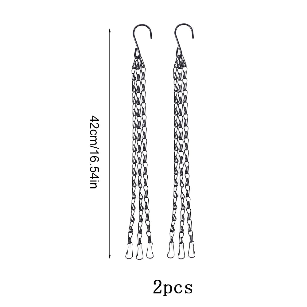 4/2Pcs Hanging Baskets Chains with Hooks 18 Inch Flower Plant Pot Replacement Chain Hanger for Bird Feeders Lanterns Ornaments Zpaxo 2Pcs