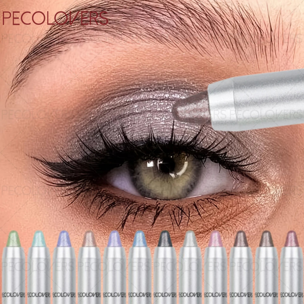 1PC Waterproof Pearlescent Eyeshadow Pencil - Smudge-proof Shimmery Shades, Brightening Eye Highlighter, Creamy Texture Zpaxo