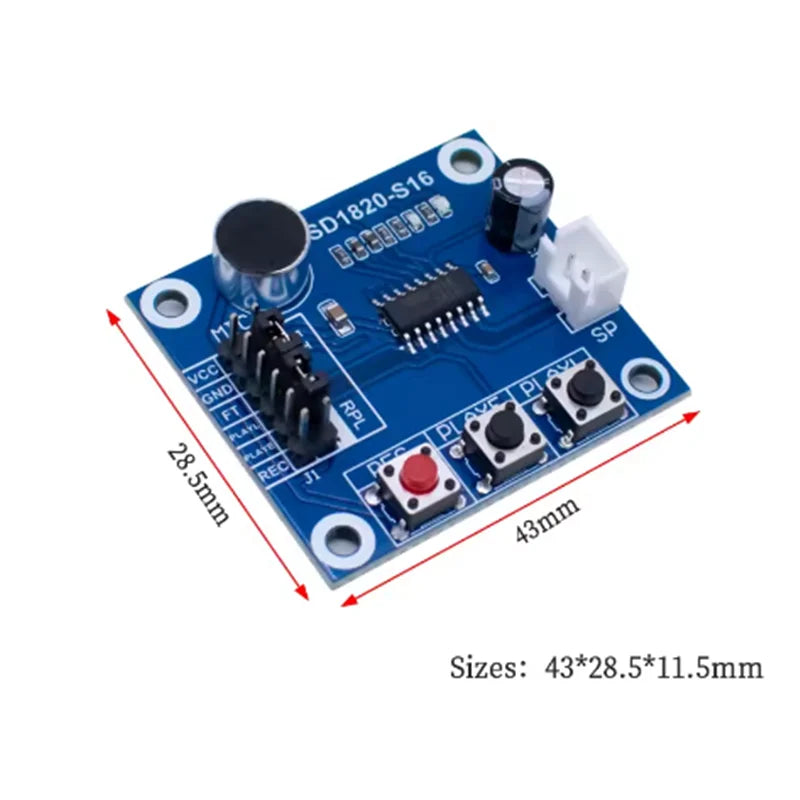 ISD1820 Playback Module Board with Mic Head Comes with 0.5W Speaker Recording and Voice Module Voice Module Recording Zpaxo