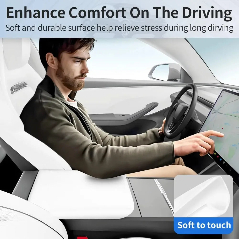 Tesla Model Y & Model 3 Armrest Console Cover – Waterproof TPE