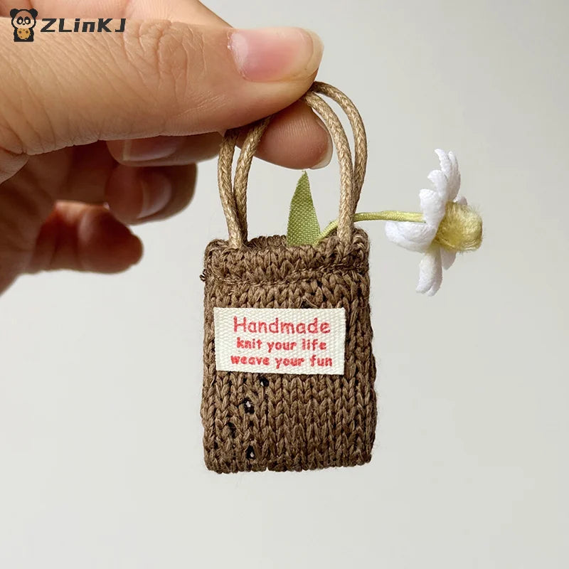 ▶Doll Simulation Knitting Shoulder Bag Crossbody Bag For 15-17cm Doll Mini Bags Plush Dolls Clothes Accessories Zpaxo