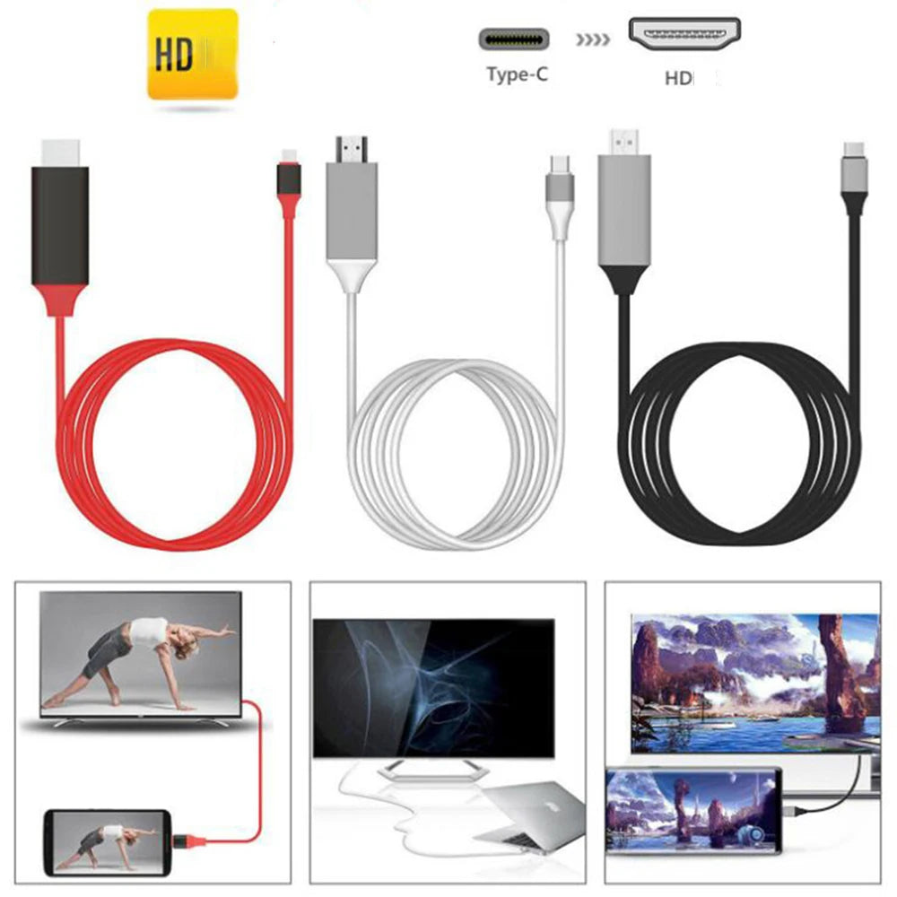 Type C USB-C to HDMI-Compatible 4K USB 3.1 HDTV Cable Adapter for MacBook 2018 Samsung Galaxy S9 Huawei Mate 10 Pro P20 Zpaxo