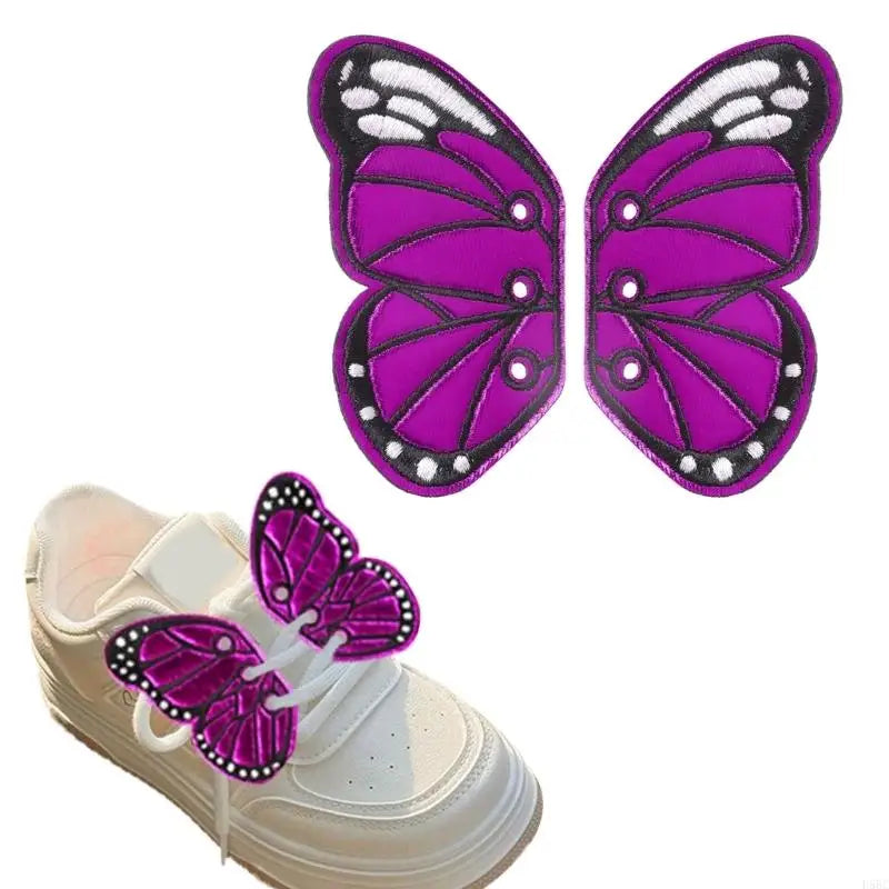 1 Pair Sewing Patches Iron On Patches Butterfly Wing Embroidery Patches for Bag Zpaxo