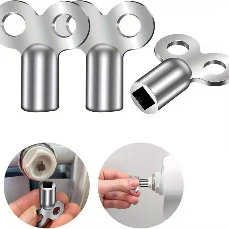 4pcs Radiator Valve Keys: Metal, Corrosion-Resistant, EU Thread, for Heating/Ventilation Zpaxo