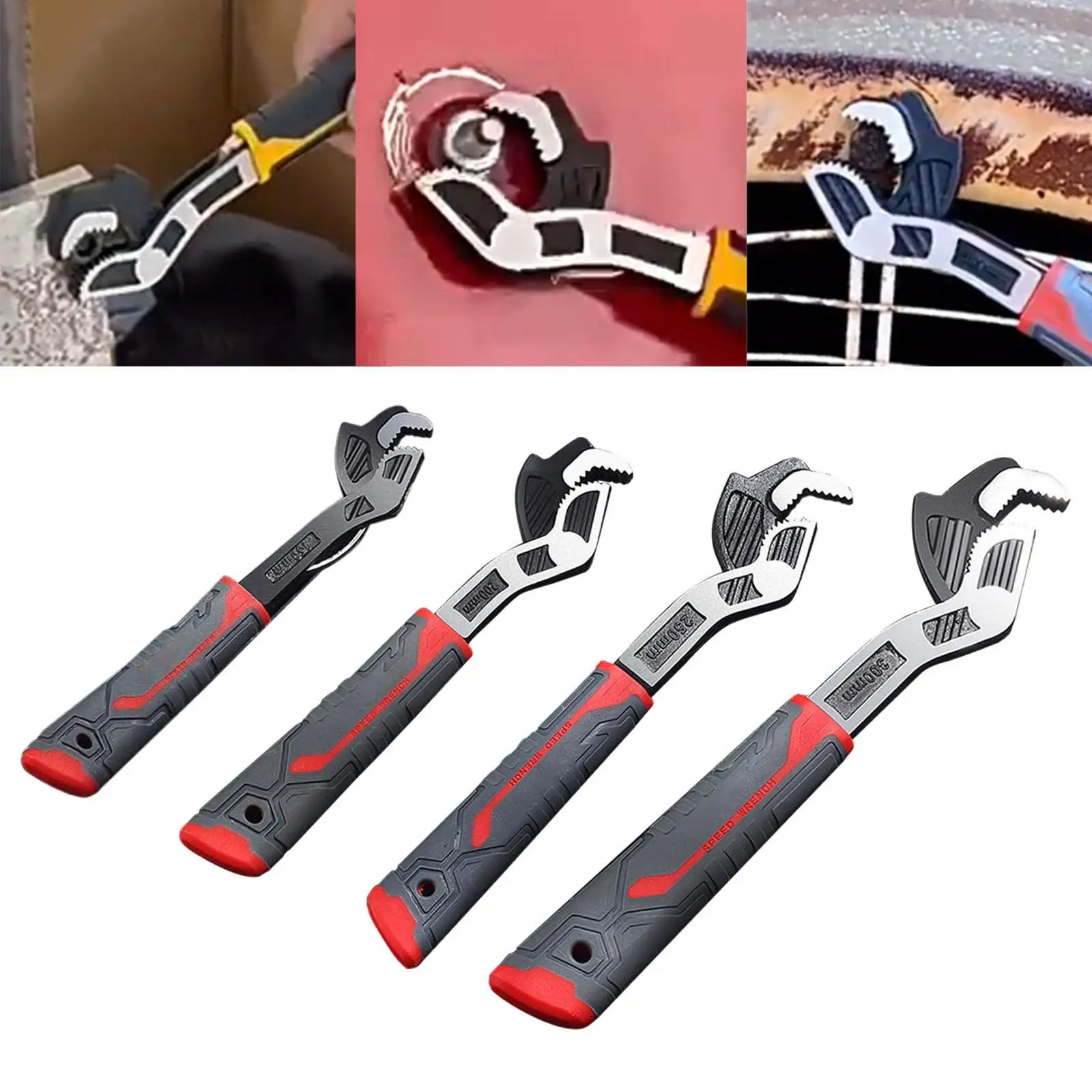 Self Adjustable Pipe Wrench Plumbing Wrench Tool Anti Slip Handle Heavy Duty Universal for Automobiles Tractors Practical Zpaxo