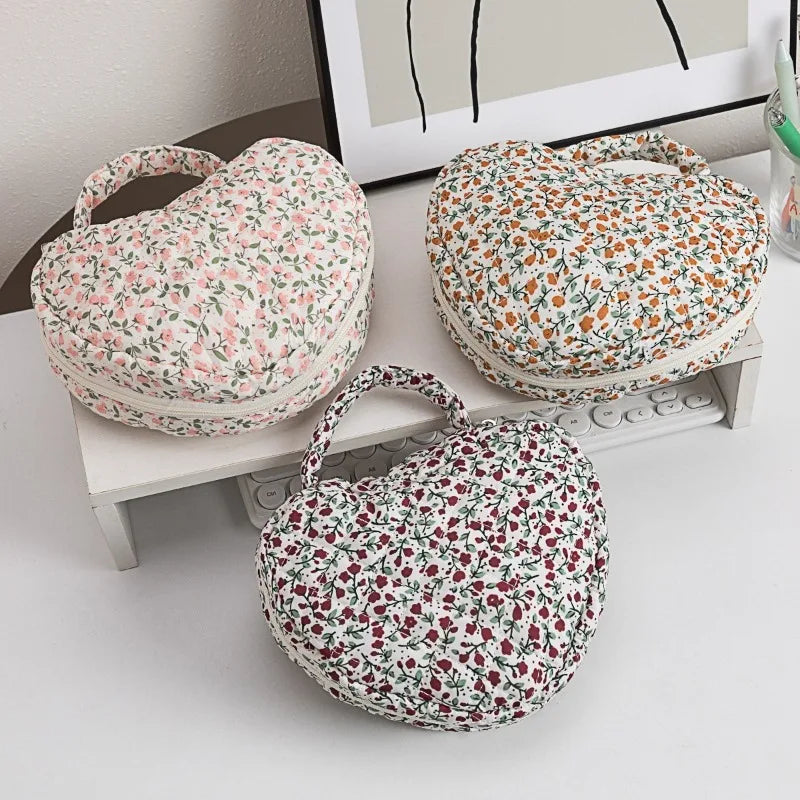 Home Handheld Floral Pattern Women's Makeup Bag, Travel Portable Quilted Storage Bag, Niche Design, Large Capacity Wash Bag Zpaxo