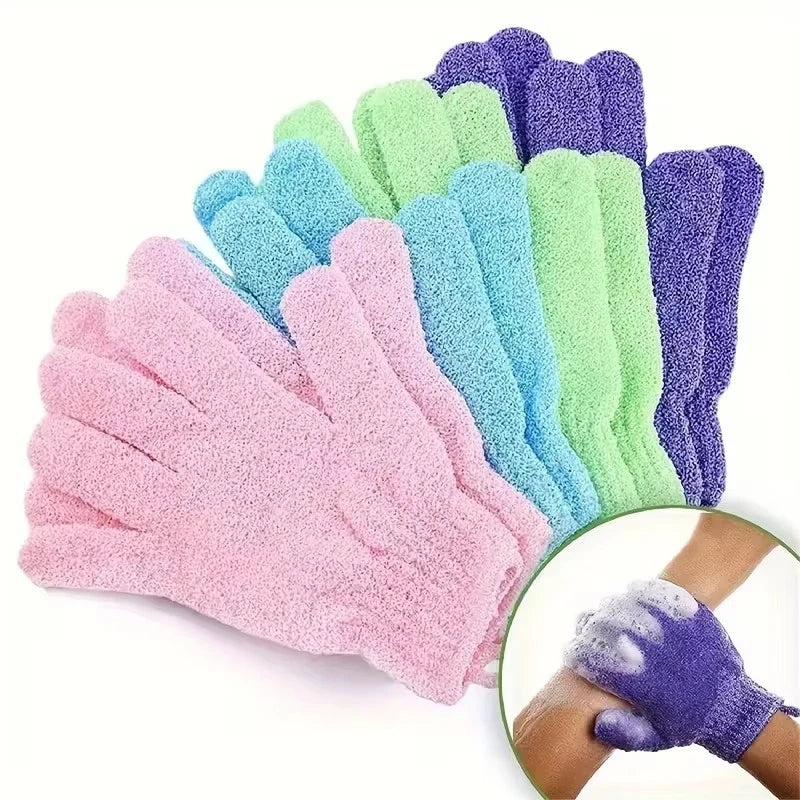 Five Finger Bath Scrub Gloves – Soft Elastic Shower Mitts