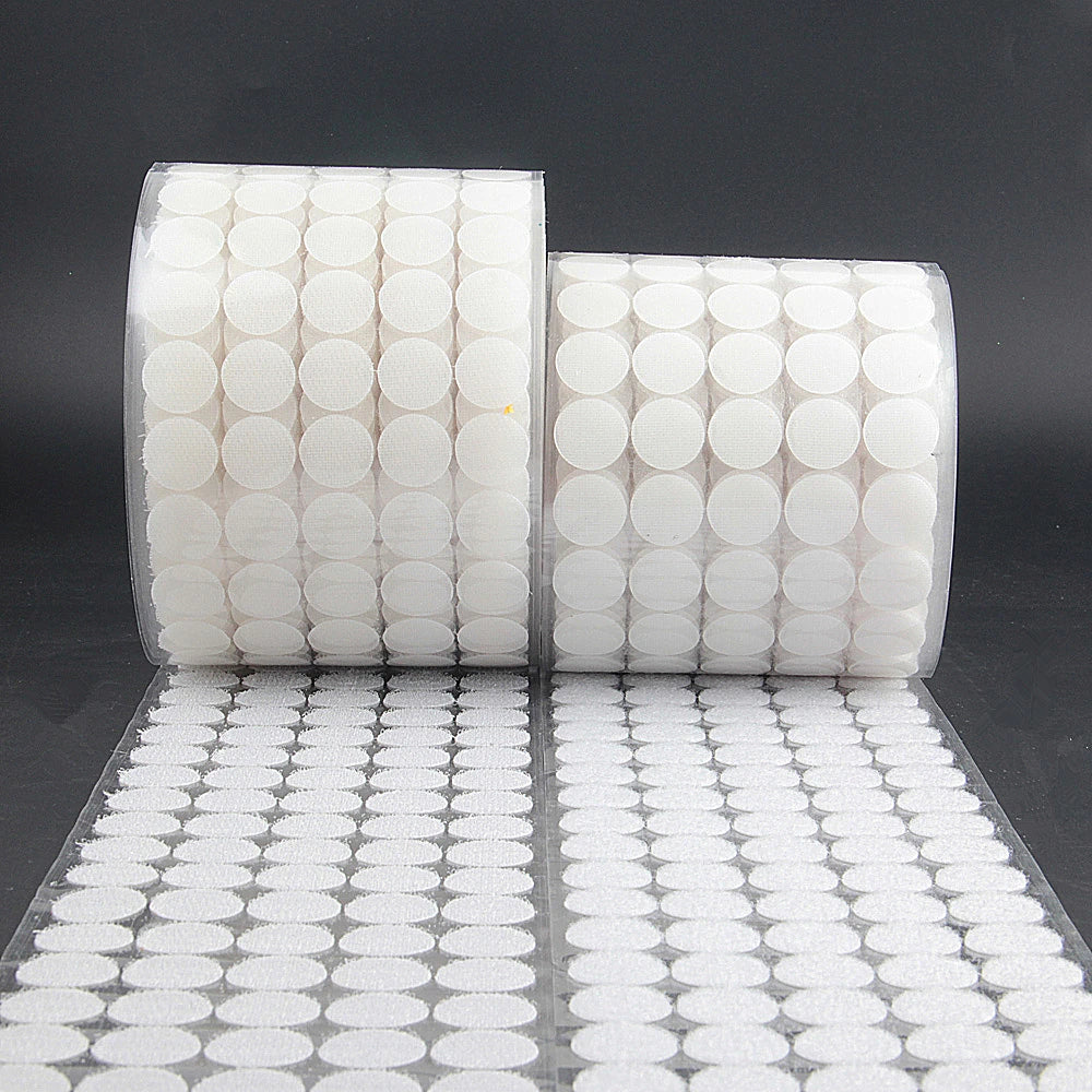 500pair 10/15/20mm White Dot Sticker Self Adhesive Fastener Hook and Loop Tape Nylon Strong Glue Adhesivo Zpaxo