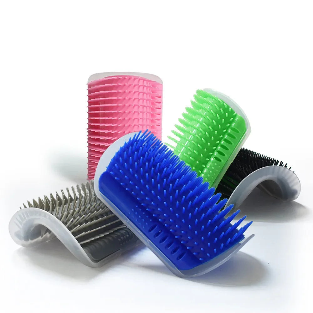 Pet Cat Corner Scratcher Massager Interactive Scratching Brush Comb