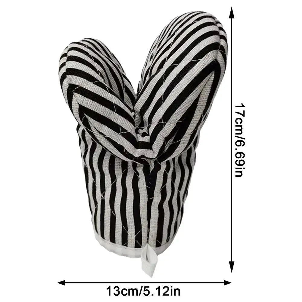 Oven Mitts Heat Resistant Striped Microwave Kitchen Gloves Duck Bill