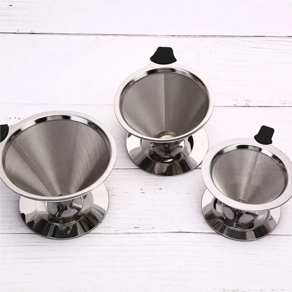 1PC Stainless Steel Reusable Coffee Filter Holder Pour Over Mesh Tea Dripper Cup Zpaxo