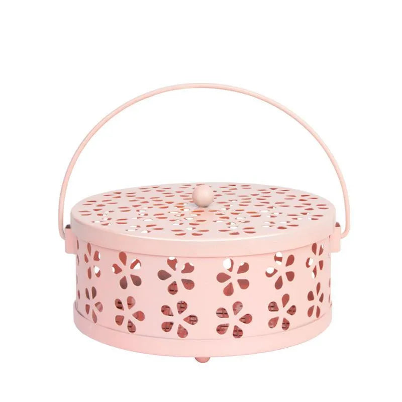 Creative Mosquito Coil Box and Holder, Indoor and Outdoor Fireproof Aroma Burner, Large Mosquito Coil Burner, Mosquito Coil Tray Zpaxo Pink