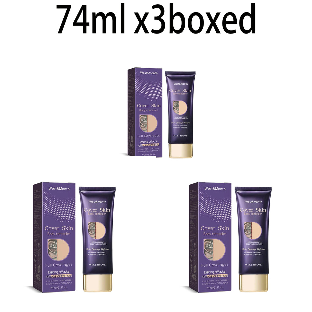 74ml Natural Tattoo Concealer Long Lasting Waterproof Tattoo Scars Cover Cream Body Coverage Makeup Foundation Cream For Women Zpaxo 74ml x3boxed