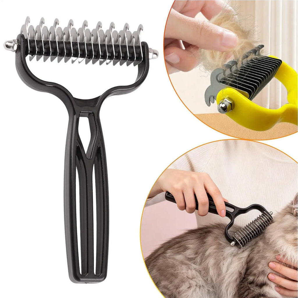 Pet Grooming Rake Dematting Comb Undercoat Deshedding Tool Double