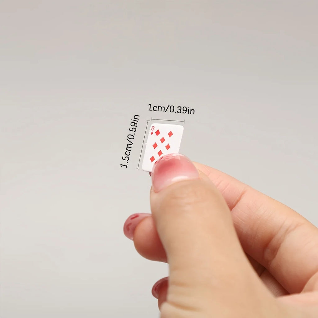 1:12 Miniature Poker Cards – Dollhouse Prop & Party Decor