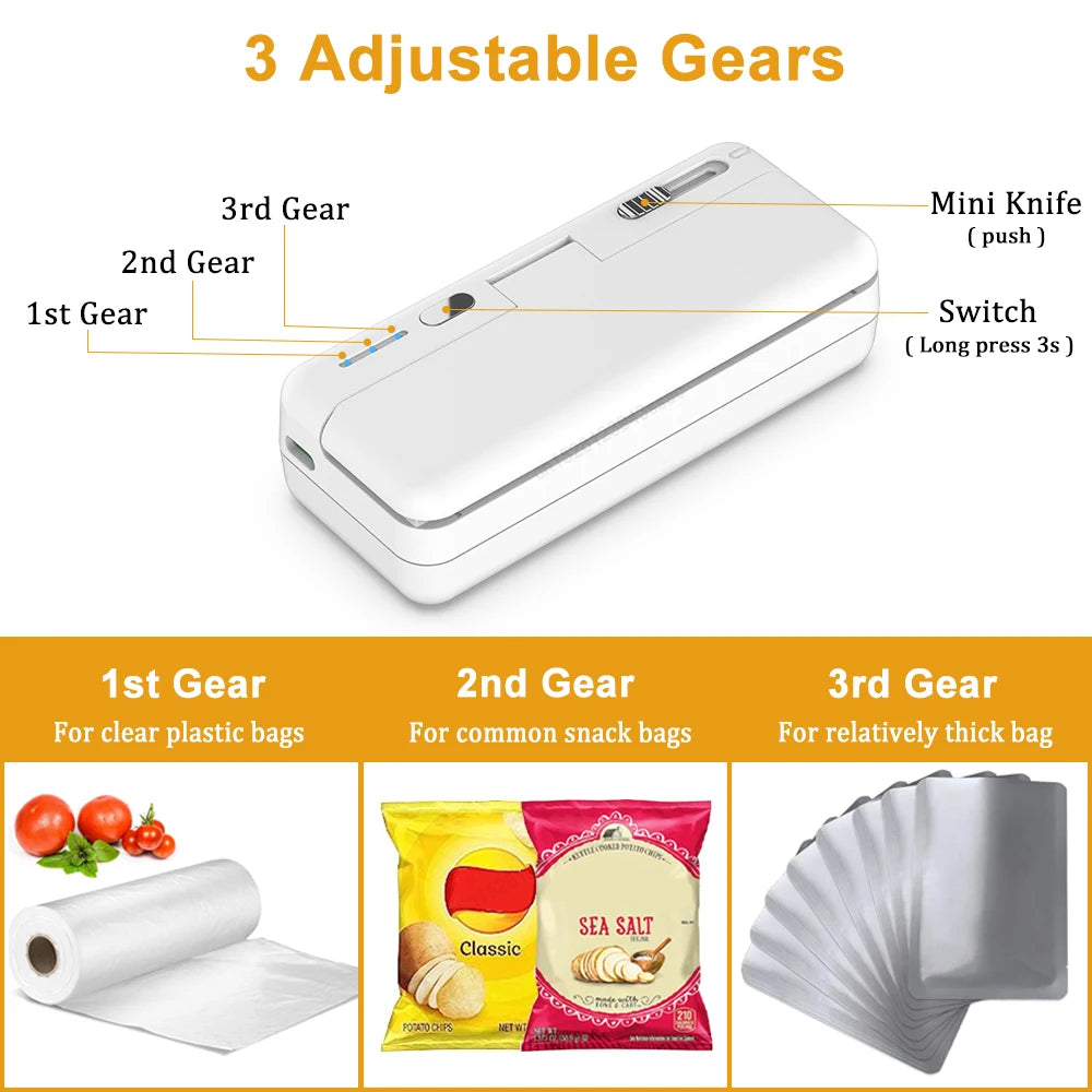 Mini Sealer 2in1 Plastic Bag Sealing Machine Portable Food Package