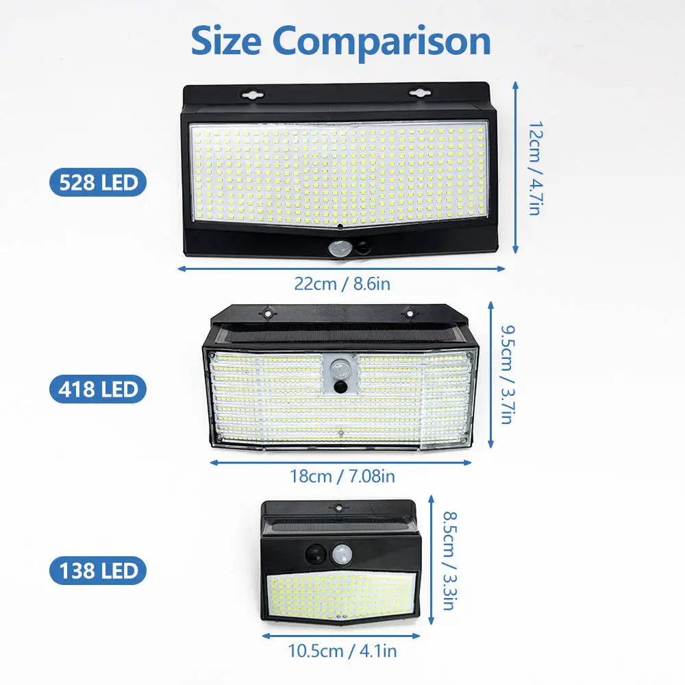 1/4PCS Solar Motion Sensor Lights Outdoor 528/418 LED Solar Flood Light Waterproof Garden Yard Patio Wall Security Lighting Zpaxo