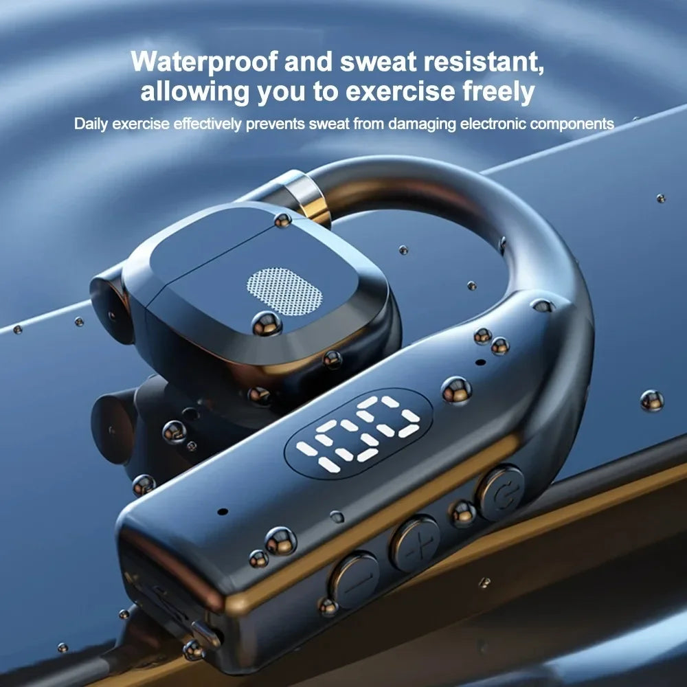 KEBIDUMEI Bluetooth 5 3 Earphone Ear Hook Headphone 180 Rotation Hifi