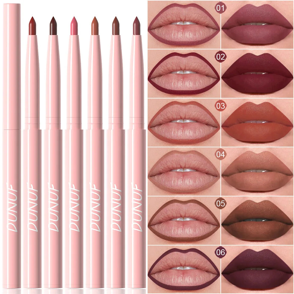 A Set Of Six Pieces Mist Cream Lipliner, Velvet Texture Does Not Pull Out, Easy To Apply, Not Easy To Smudge Zpaxo 01 SET