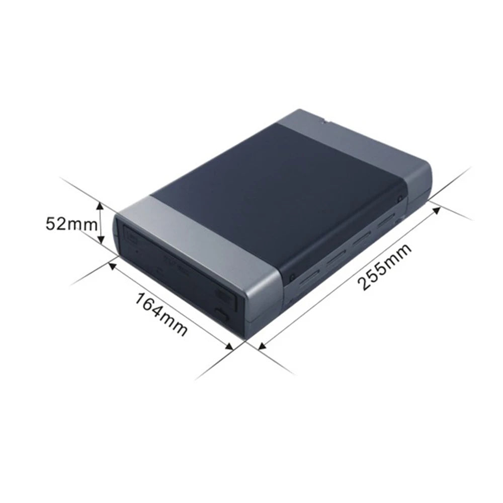 5.25inch External Hard Drive Enclosure USB3.0/2.0 To SATA Hard Disk Box Support DVD External Hard Drive Case 16 Speed Recording Zpaxo USB2.0 EU plug