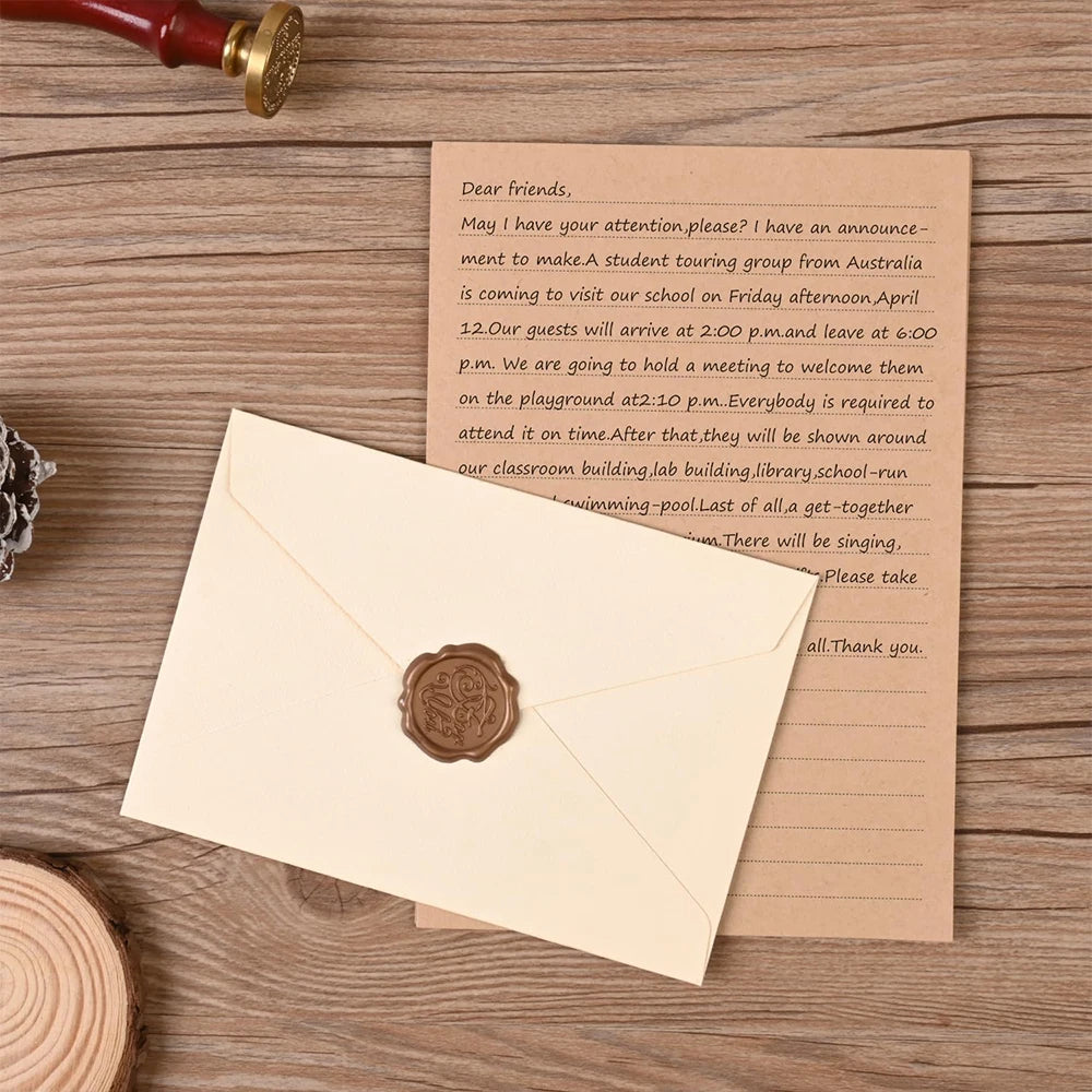 Stationery Set with Envelopes and Stationery Letter Writing Paper Wax Seal Stickers for Love Letter Wedding Party Invitations Zpaxo