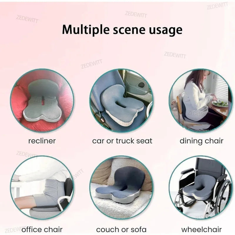 Memory Foam Lumbar Support Cushion – Car & Office Chair