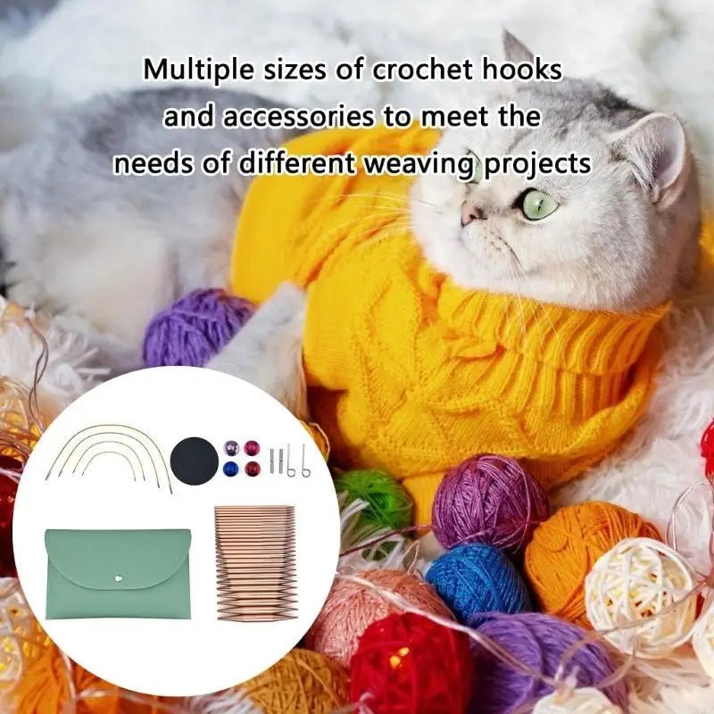 13Pairs Interchangeable Circular Knitting Needle Set 3.0mm-10mm for Knitting Sweater Sock Aluminum Knitting Needle Set Zpaxo