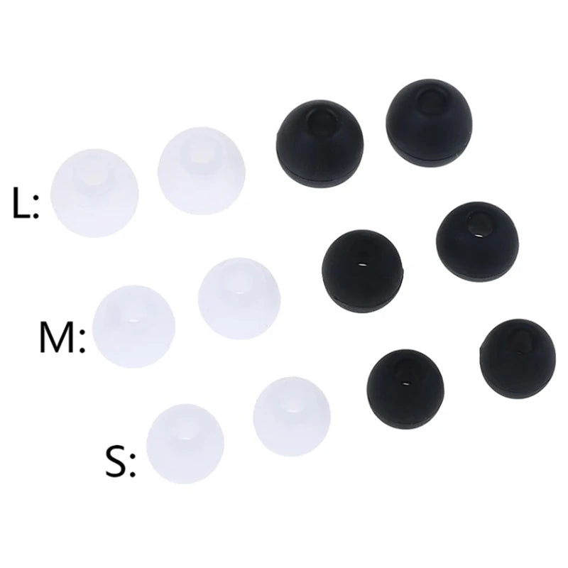 6 Pairs Silicone Rubber Earplug Ear Pads Universal In-ear Earphone