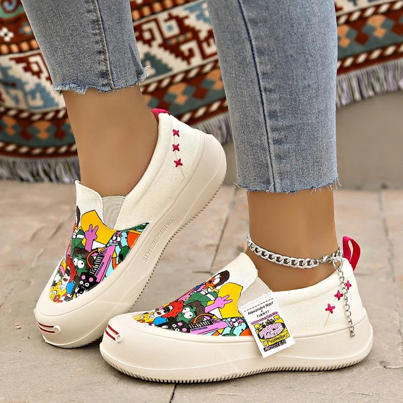 Women Spring Autumn Fashion Casual Vintage Printing Wear-resistant Zpaxo