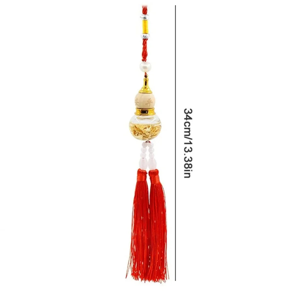 Chinese Glass Bottle Gourd Pendant Gold Foil Bottom Cartoon Double Zpaxo