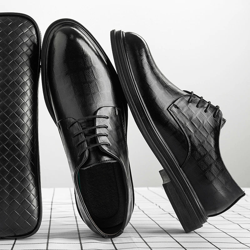 Mens Winter Warm Fur Lined Formal Business Dress Shoes Height Zpaxo