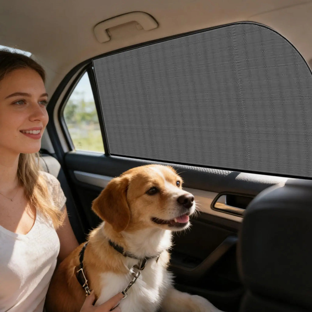 Car Window Sunshade UV Protection Mesh Curtain Cover 2-Pack Car Window Sunshade Zpaxo